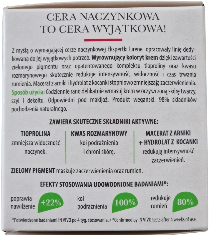Kremas jautriai, raustančiai odai Lirene Cera Naczynkowa, 50 ml