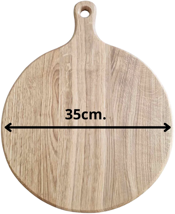 Pjaustymo lenta iš ąžuolo su rankenėle, Ø 35 cm, 2 cm storio