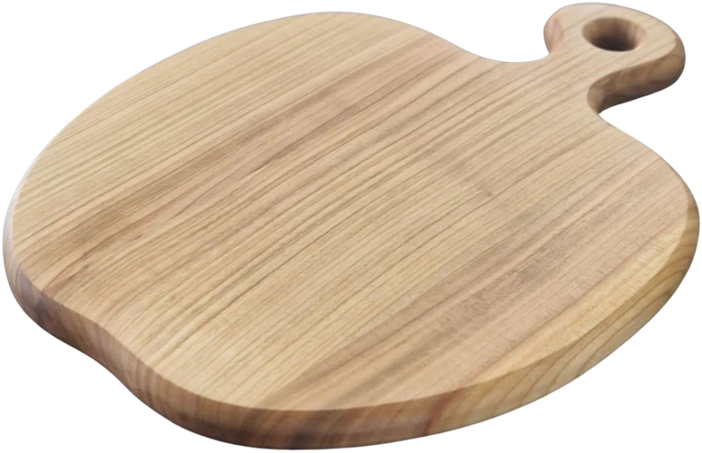 Serviravimo pjaustymo lentelė „Obuolio“ formos, iš uosio medienos 34.5cm × 27cmX2 cm
