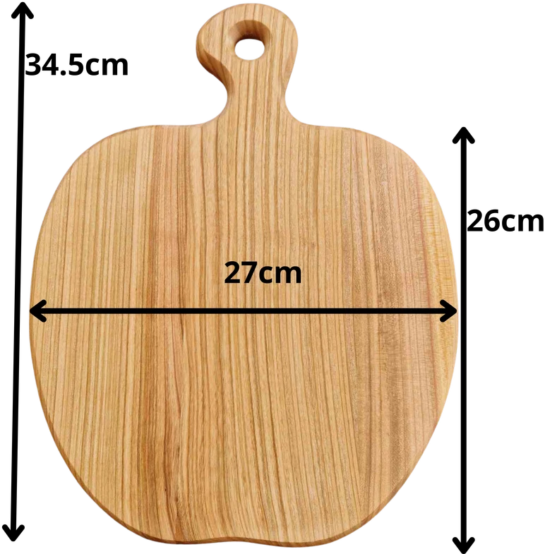 Serviravimo pjaustymo lentelė „Obuolio“ formos, iš uosio medienos 34.5cm × 27cmX2 cm