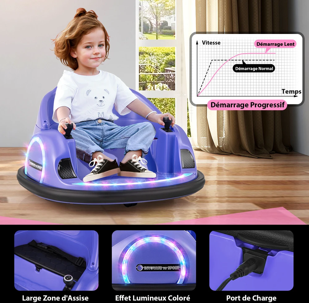 Koduva 12V Elektrinis Vaikiškas Bumperis Violetinis