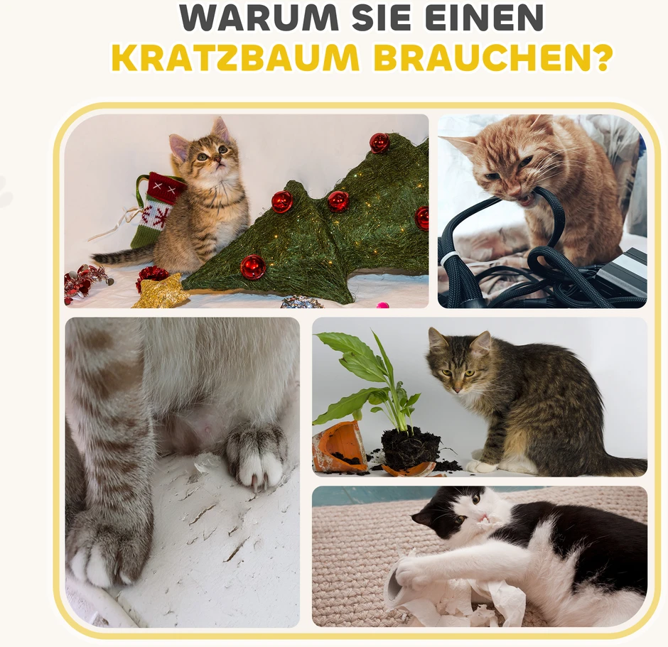 Aosom Draskymo statinė katėms, 79 cm aukščio, Ø45 cm, trijų aukštų, su sizaliu, chaki ir ruda