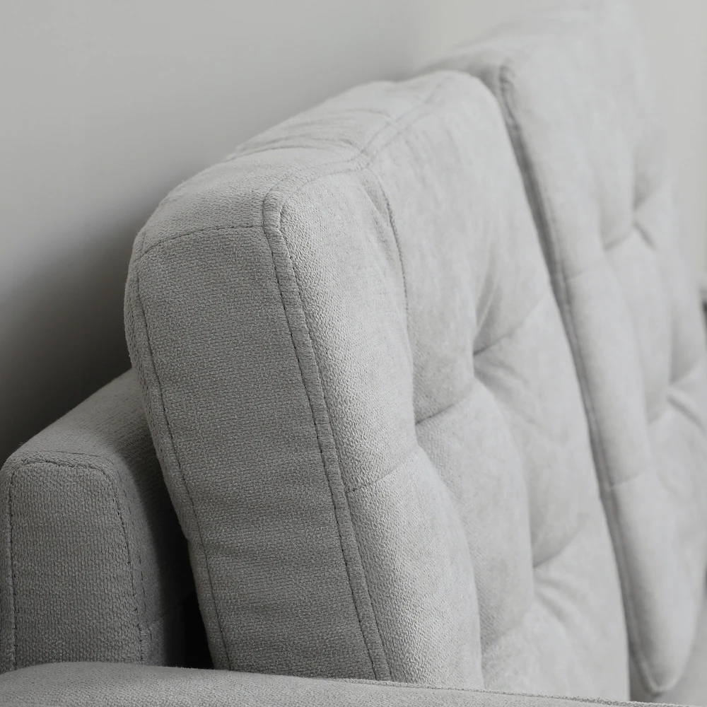 Aosom Dvivietė sofa su daiktadėže, šviesiai pilka, aksomo imitacija, 117 x 62 x 78 cm