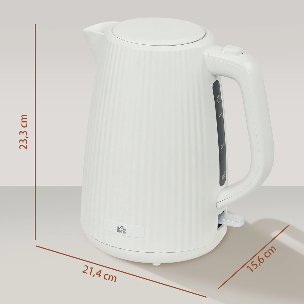 Aosom Elektrinis virdulys, 1,7 l, 2200 W, su išimamu kalkių filtru, kreminės baltos spalvos