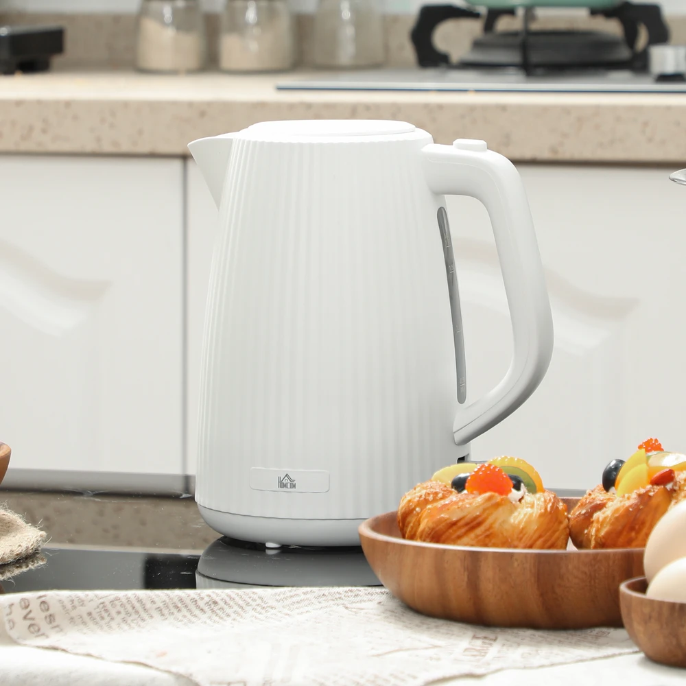 Aosom Elektrinis virdulys, 1,7 l, 2200 W, su išimamu kalkių filtru, kreminės baltos spalvos
