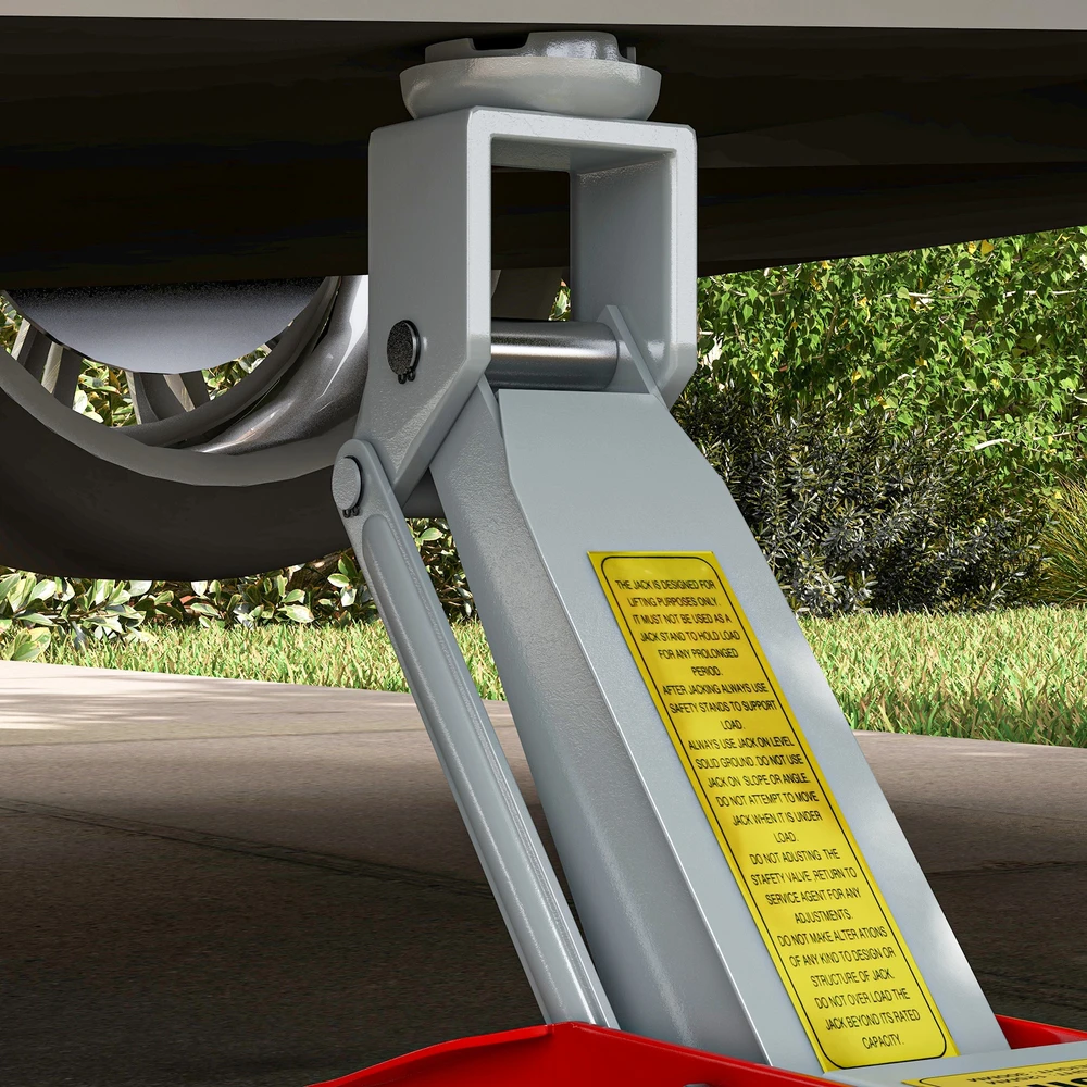 Aosom Hidraulinis keltuvas automobiliui, 2 t, 12–30 cm, raudonas/pilkas