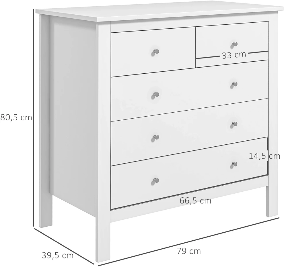 Aosom Komoda, balta, 79 x 39,5 x 80,5 cm