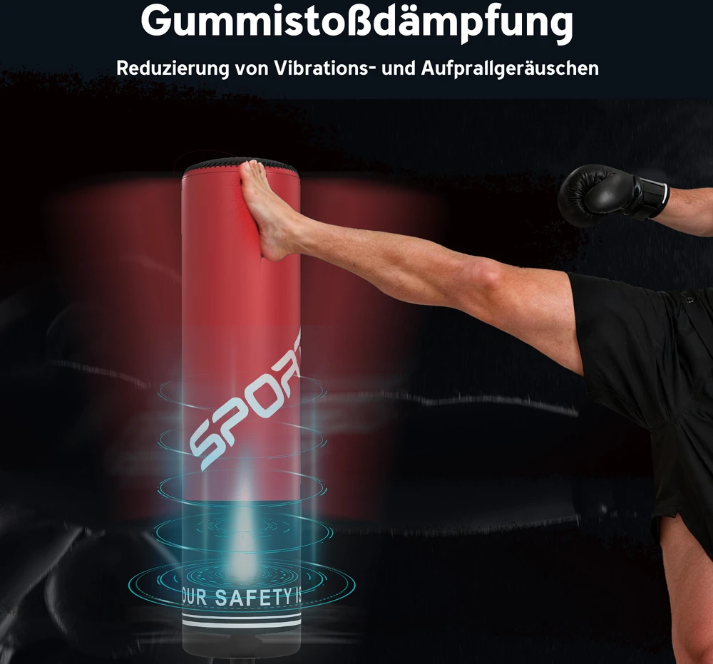Aosom Pastatomas bokso maišas, 135 cm, raudona / juoda, plienas, EPE