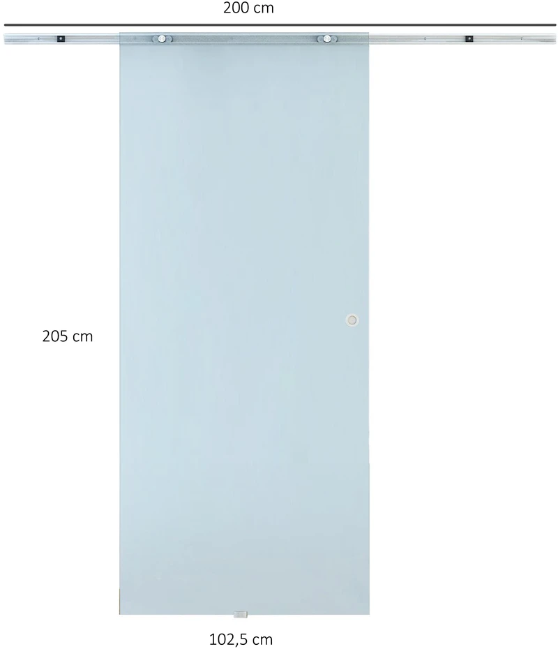 Aosom Stumdomos stiklinės durys, matinis stiklas, aliuminis, 102,5 x 205 cm