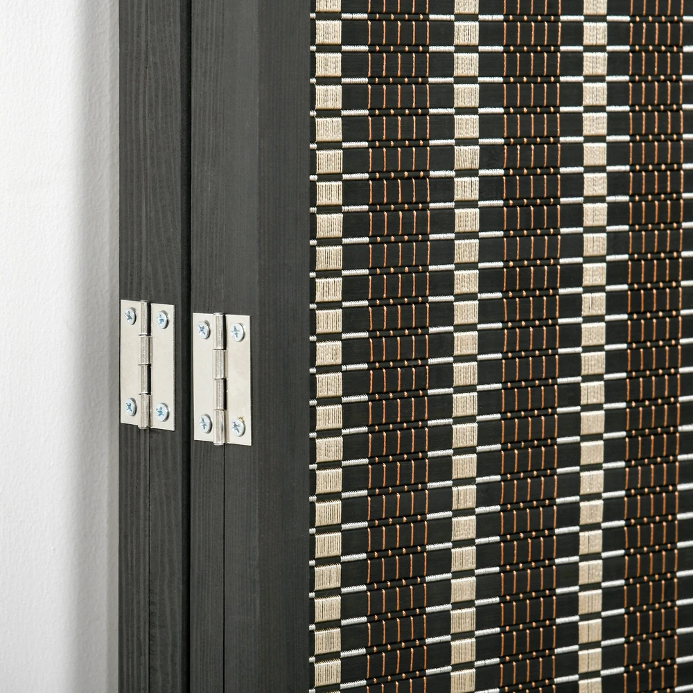 Aosom Sulankstoma kambario pertvara, bambukas ir pušies mediena, 180 x 180 cm, ruda / juoda