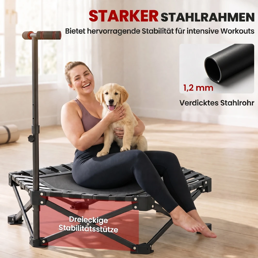 Aosom Sulankstomas fitneso batutas su reguliuojama T formos rankena, juodas, 104 x 104 x 104/109/114 cm, iki 180 kg