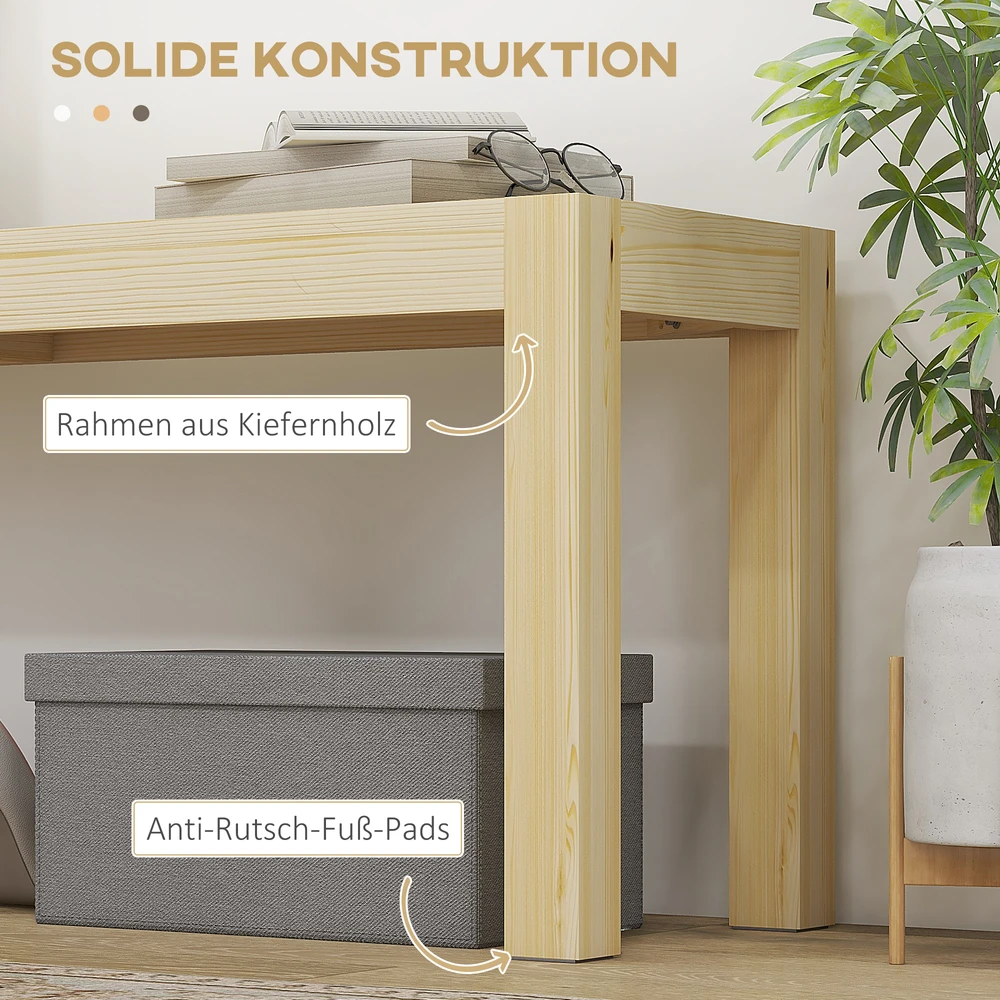 Aosom Suoliukas 3 asmenims, 330 kg, pušies mediena, natūralios medienos, 175 x 33 x 45 cm