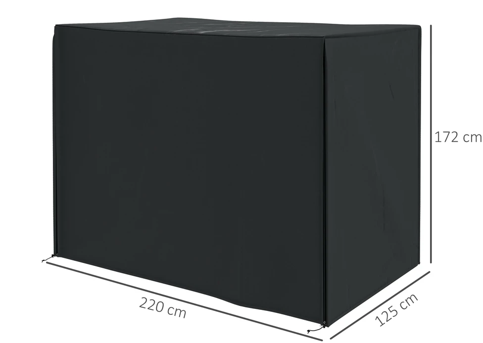 Aosom Sūpynių uždangalas, juodas, 220 x 125 x 172 cm