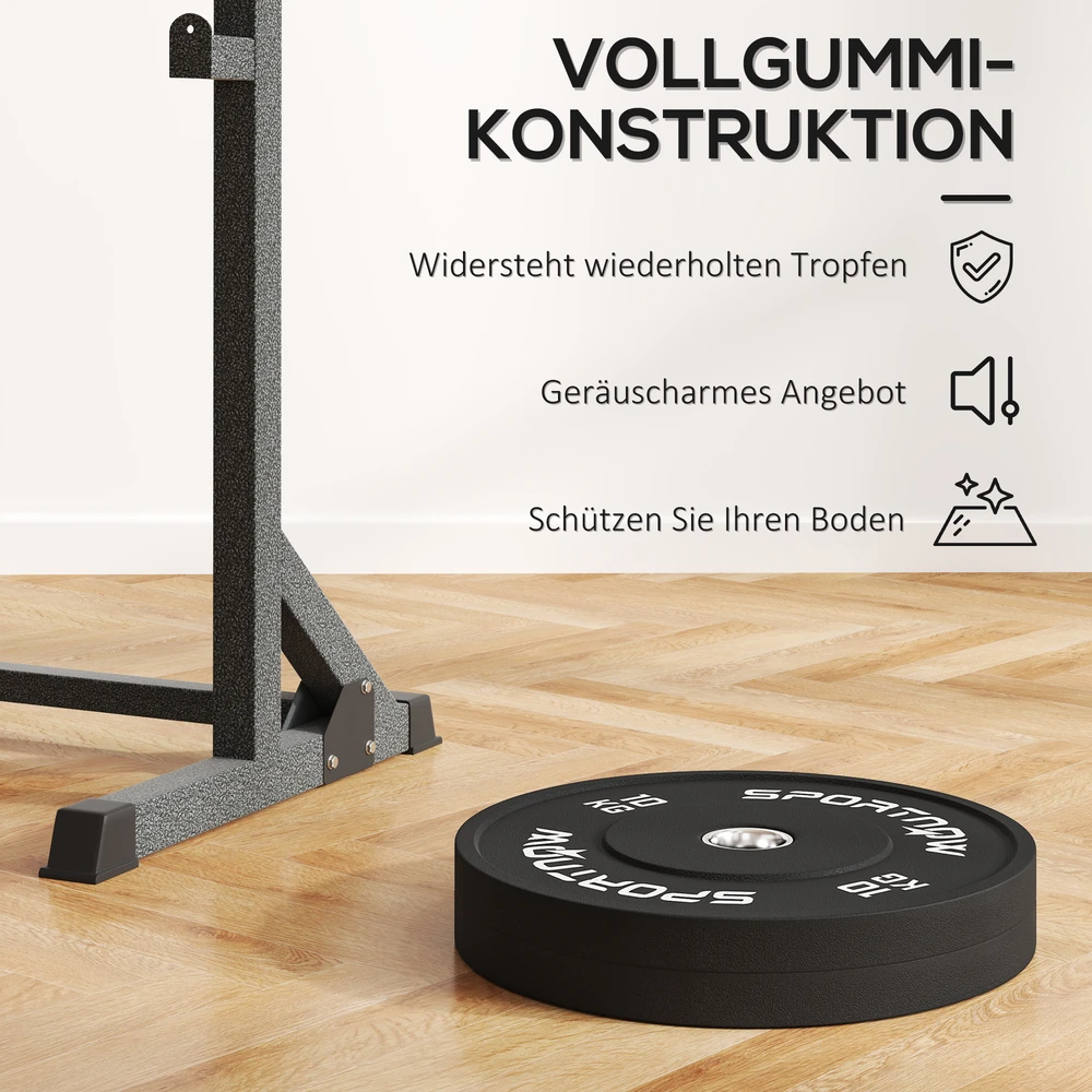 Aosom Svarmenų diskų rinkinys, 2 x 10 kg, olimpinis standartas, guma, juodas