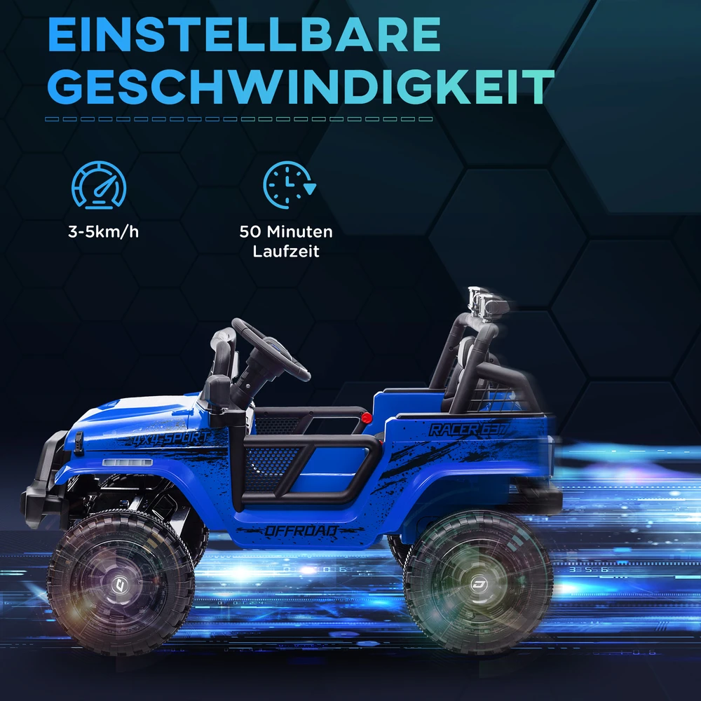 Aosom Vaikiškas elektrinis automobilis, mėlynas, 109 x 67 x 68,5 cm