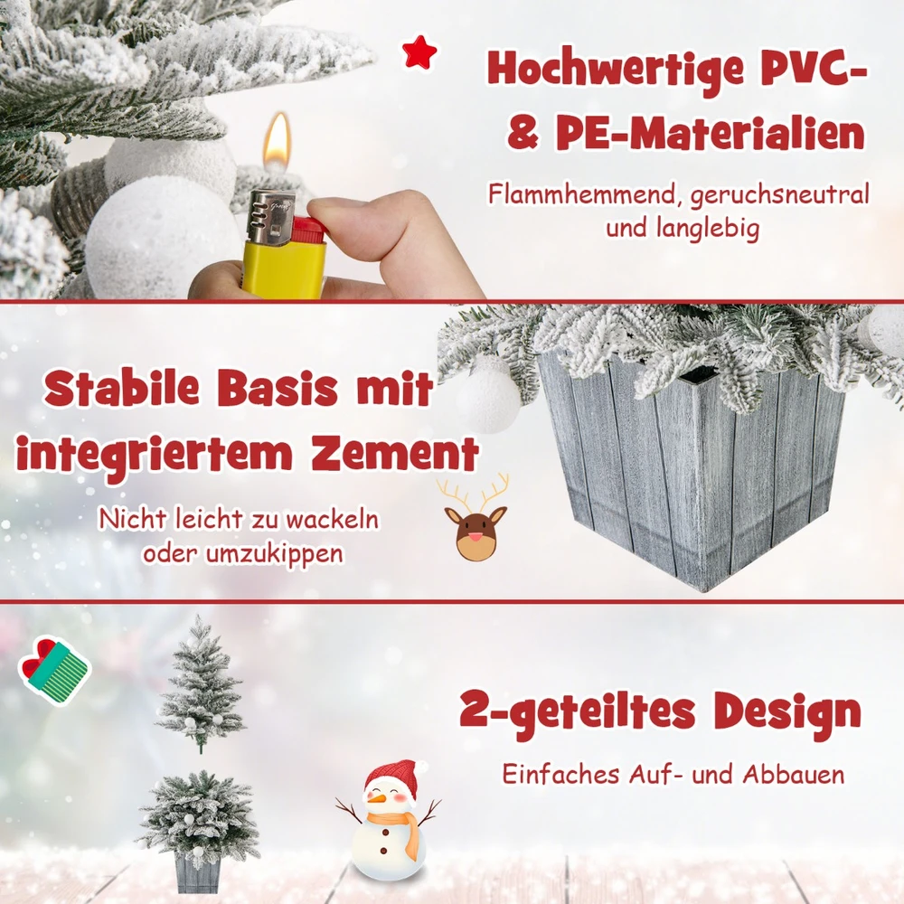 Promotion 100cm LED Kalėdinė Dirbtinė Eglutė Su Sniego Puodu