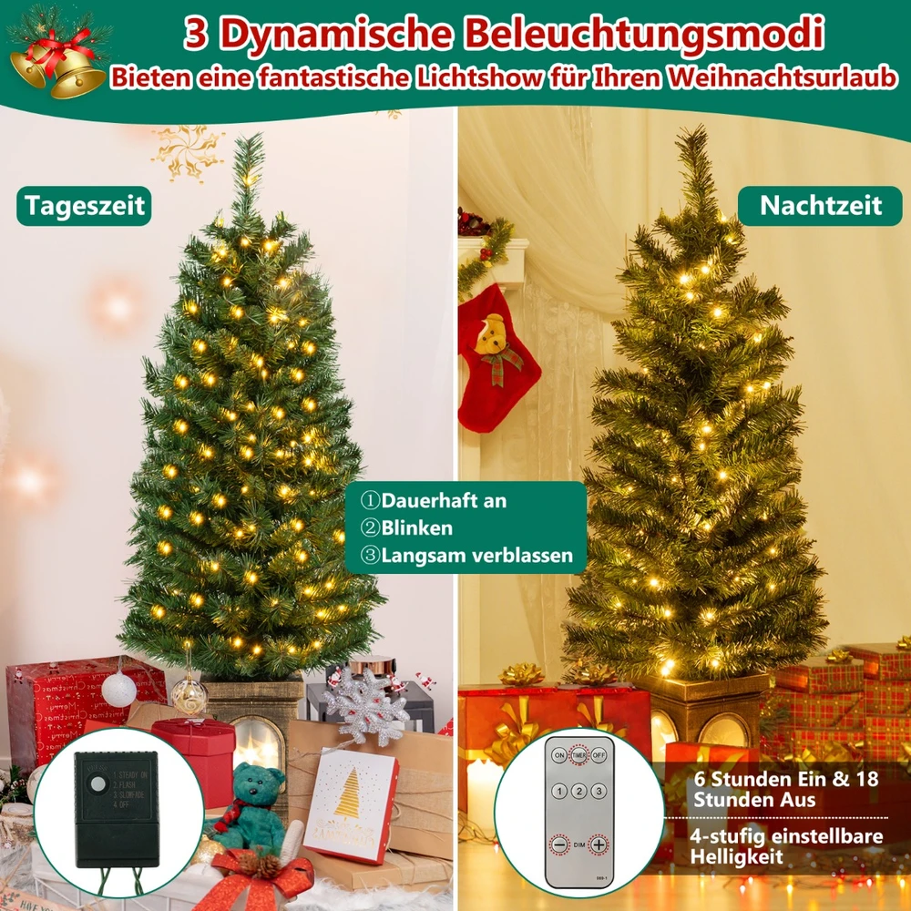 Promotion 120 cm LED apšviesta dirbtinė eglutė vazonėlyje