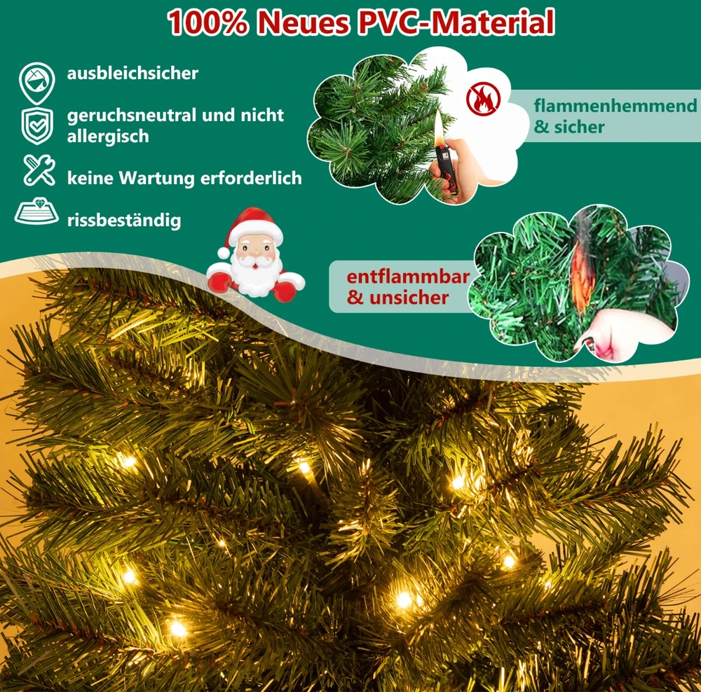Promotion 120 cm LED apšviesta dirbtinė eglutė vazonėlyje
