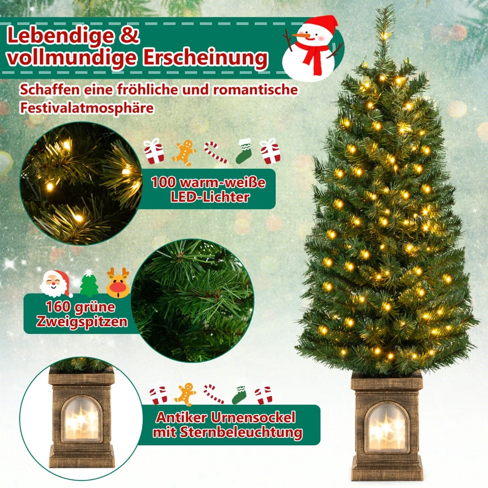 Promotion 120 cm LED apšviesta dirbtinė eglutė vazonėlyje