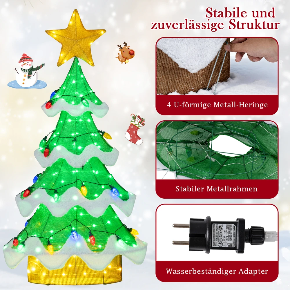 Promotion 130 cm LED Kalėdinė eglutė su braškių formos lemputėmis