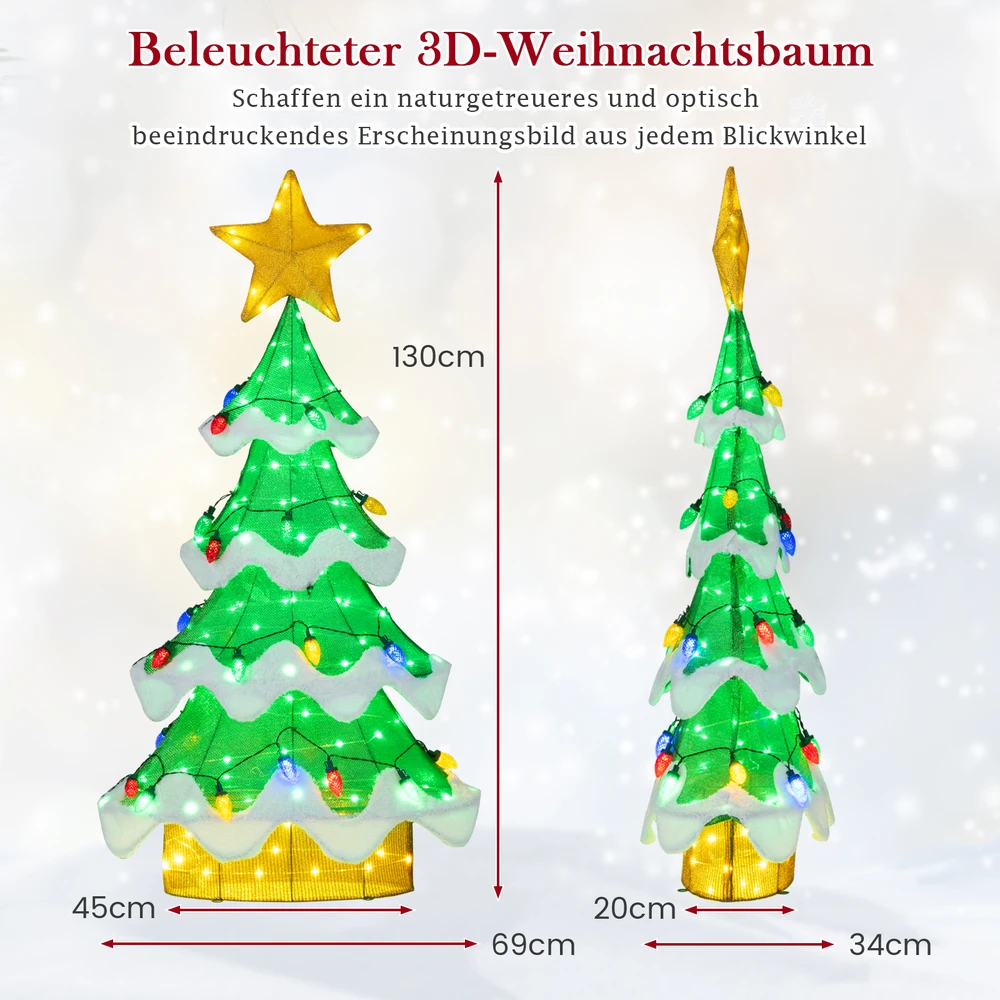 Promotion 130 cm LED Kalėdinė eglutė su braškių formos lemputėmis