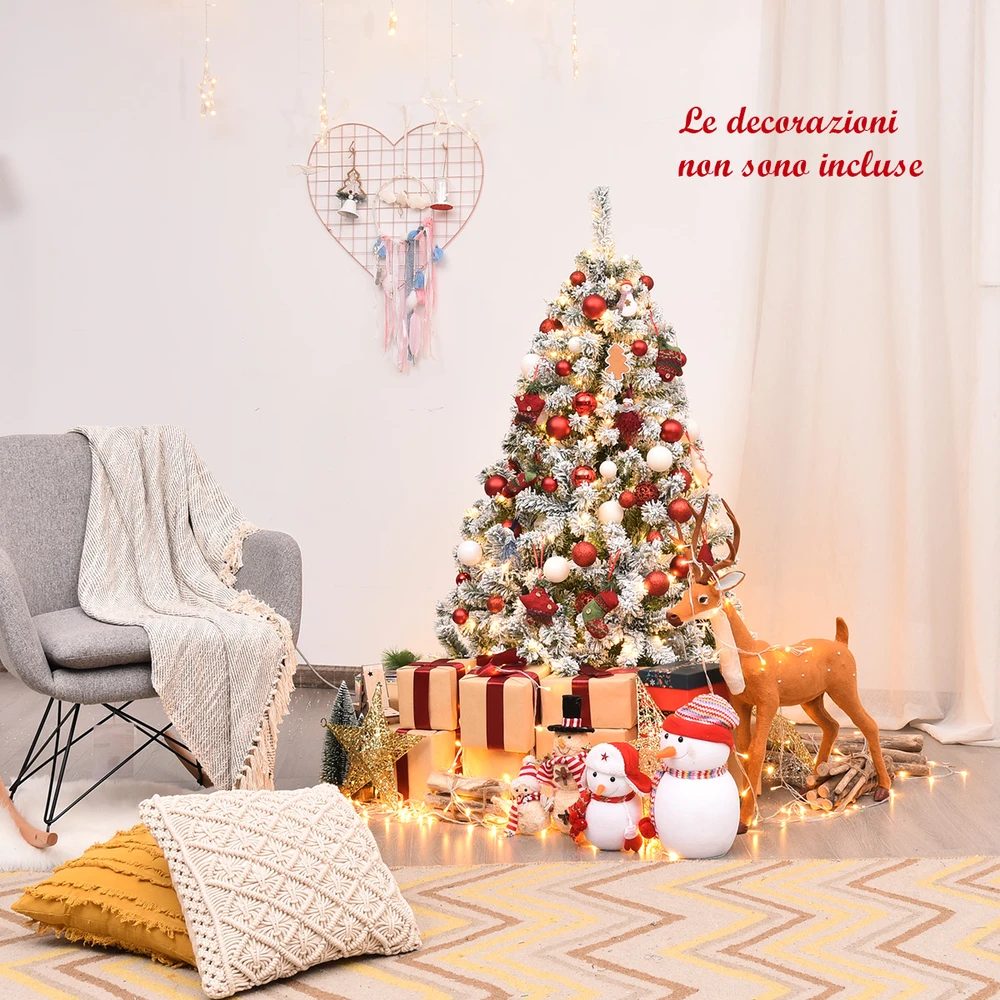 Promotion 135 cm Dirbtinė Apledėjusi Kalėdinė Pušis su LED Šviesomis