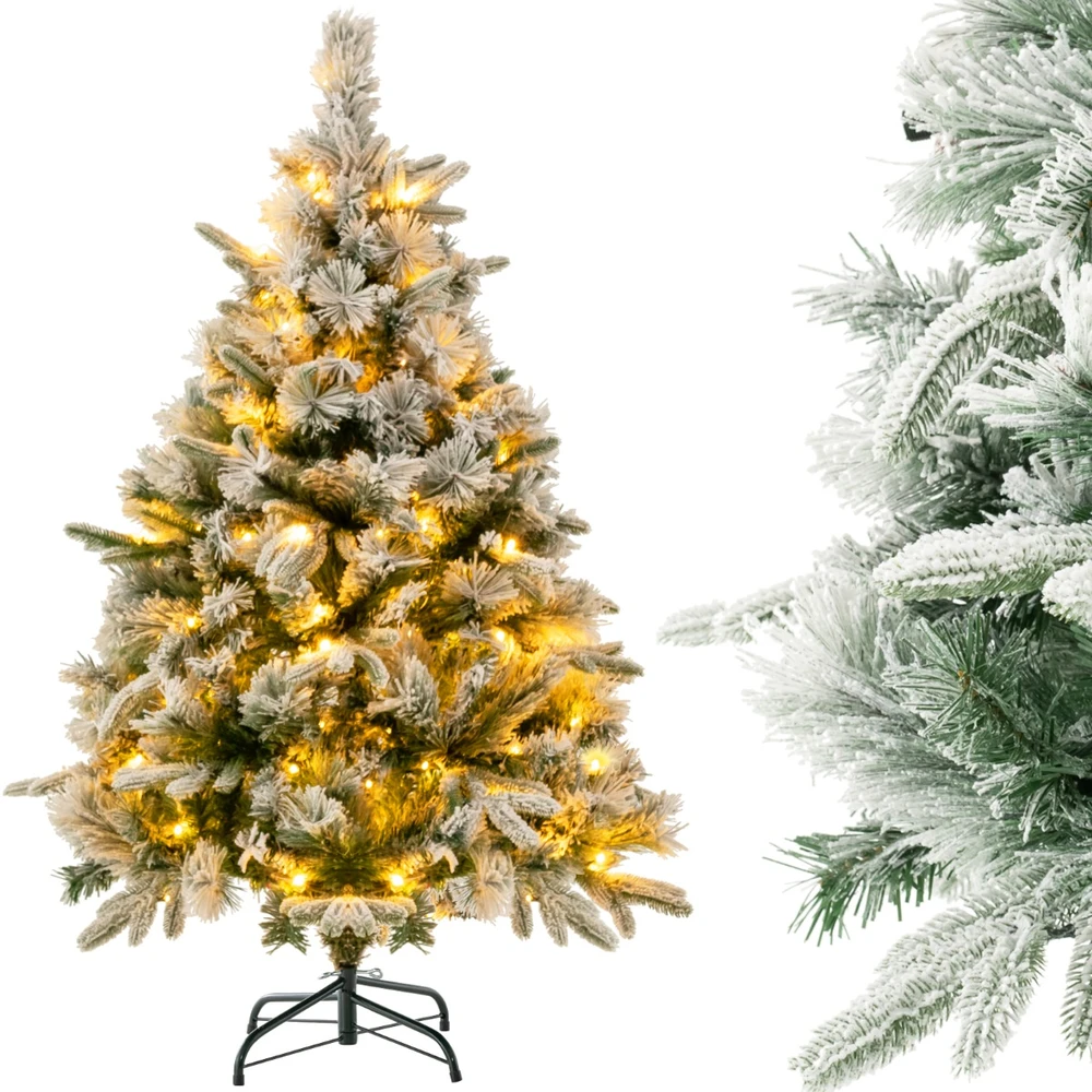 Promotion 136cm Dirbtinė Eglutė su Sniegu ir 150 LED
