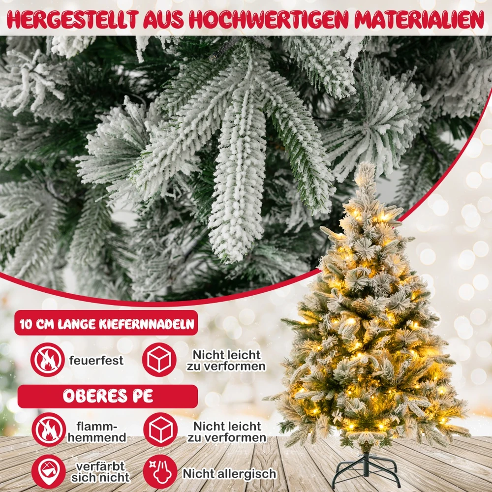 Promotion 136cm Dirbtinė Eglutė su Sniegu ir 150 LED