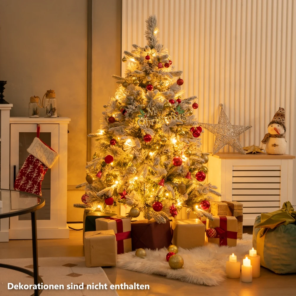 Promotion 136cm Dirbtinė Eglutė su Sniegu ir 150 LED
