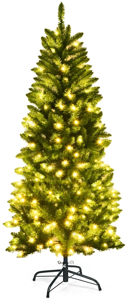 Promotion 150 cm siaura dirbtinė eglutė su LED žiburiais