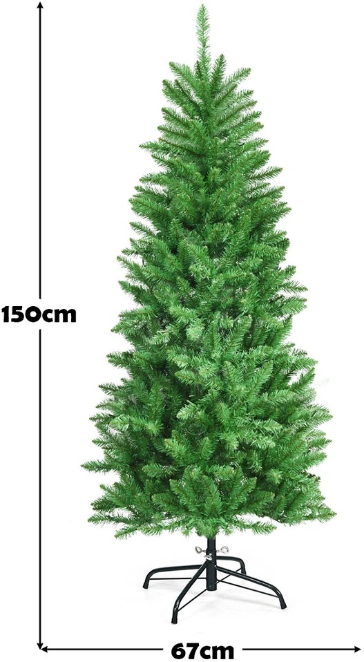 Promotion 150 cm siaura dirbtinė eglutė su LED žiburiais