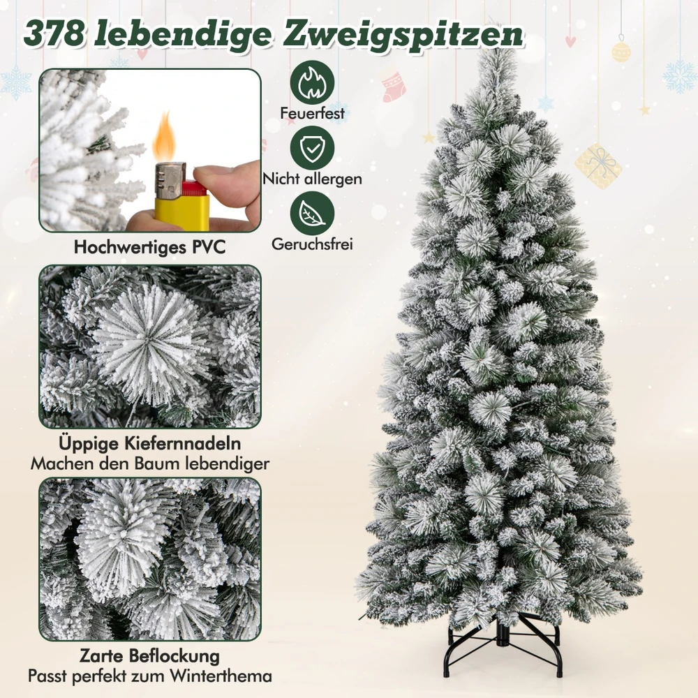 Promotion 150 cm Žalia LED Kalėdinė Eglutė Su Pūku