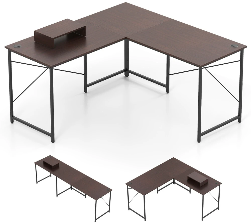 Promotion 150cm apverčiamas L formos stalas su maitinimo lizdais