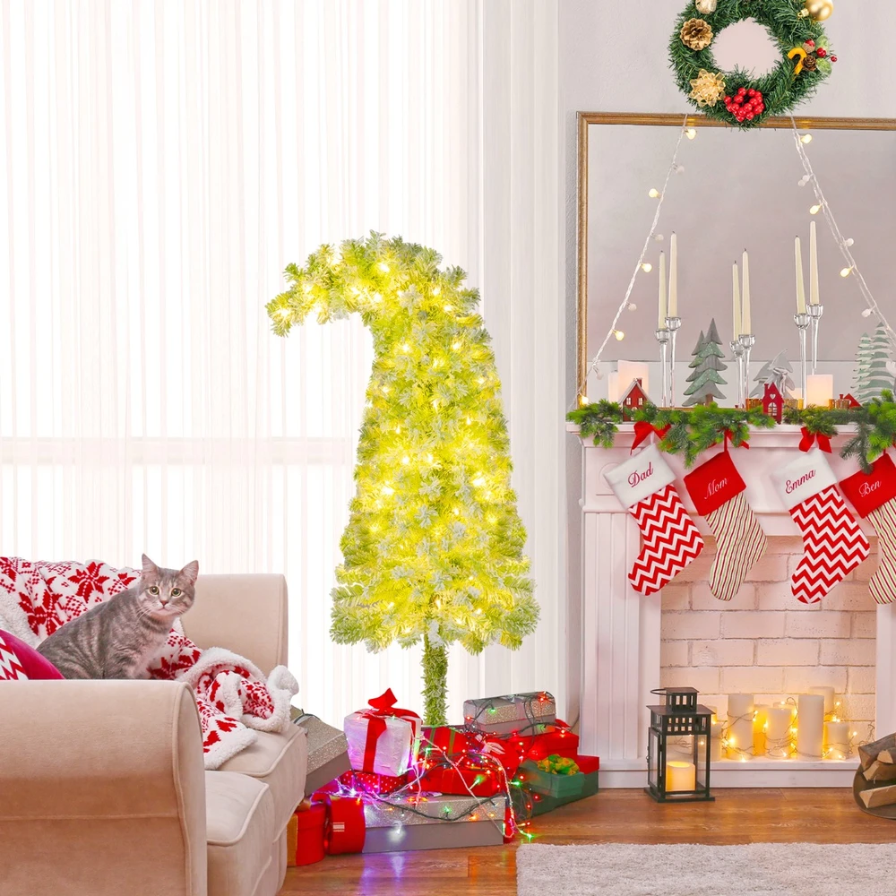 Promotion 150cm iš anksto apšviesta siaura eglutė 80 LED