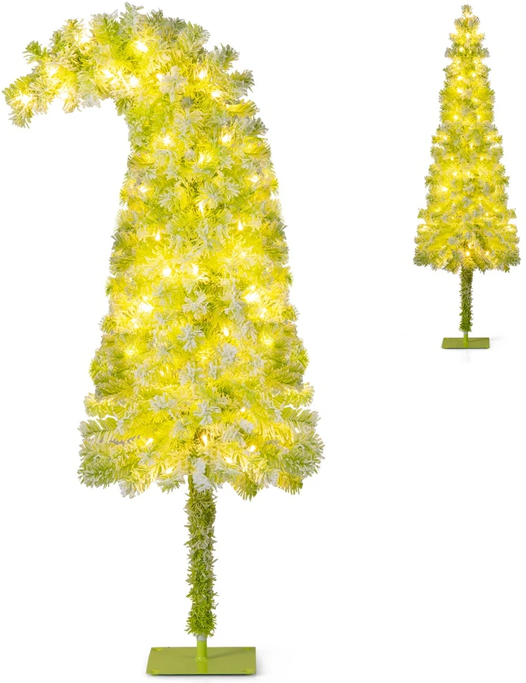 Promotion 150cm iš anksto apšviesta siaura eglutė 80 LED