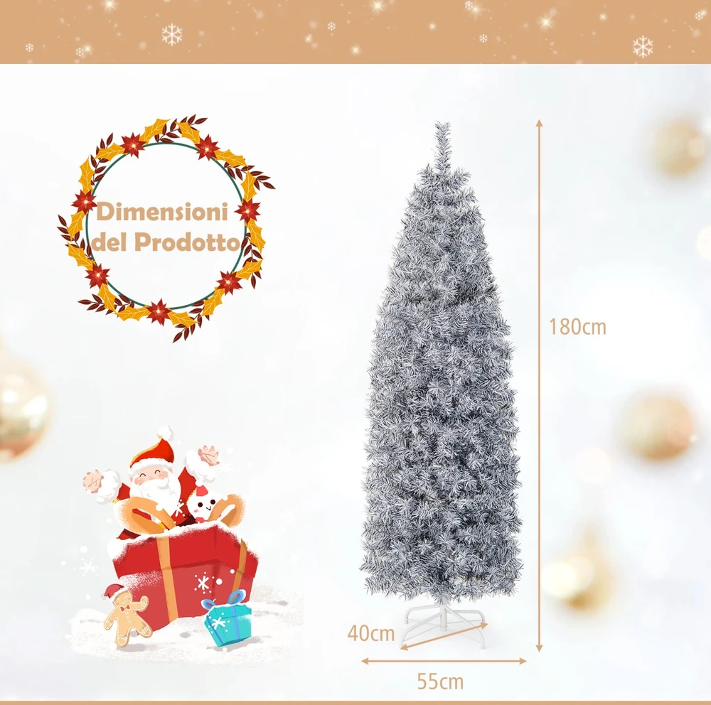 Promotion 180 cm Balta-Juoda Dirbtinė Eglutė 250 LED