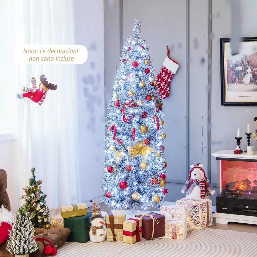 Promotion 180 cm Balta-Juoda Dirbtinė Eglutė 250 LED