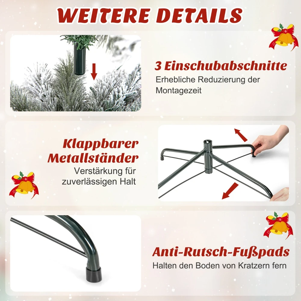 Promotion 180 cm sniegu dengta LED kalėdinė eglutė