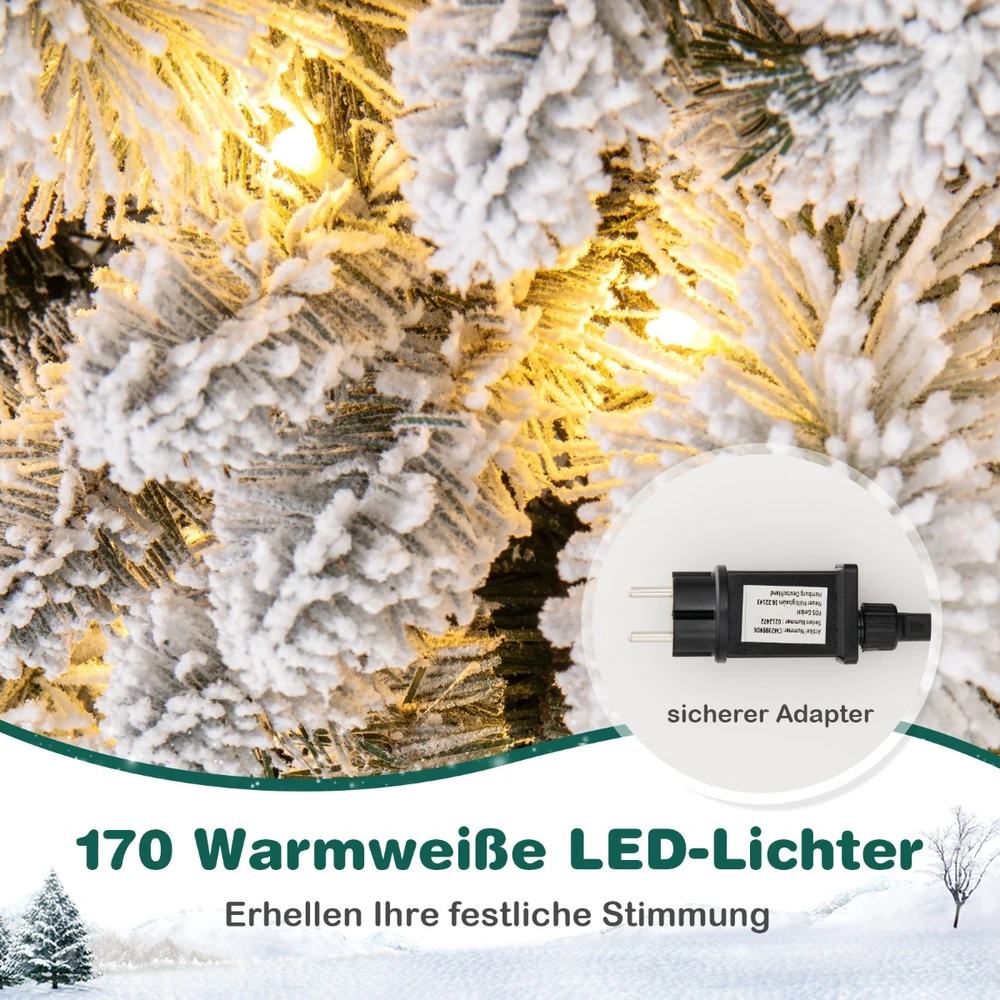 Promotion 180 cm Žalia LED Kalėdinė Eglutė Su Pūku