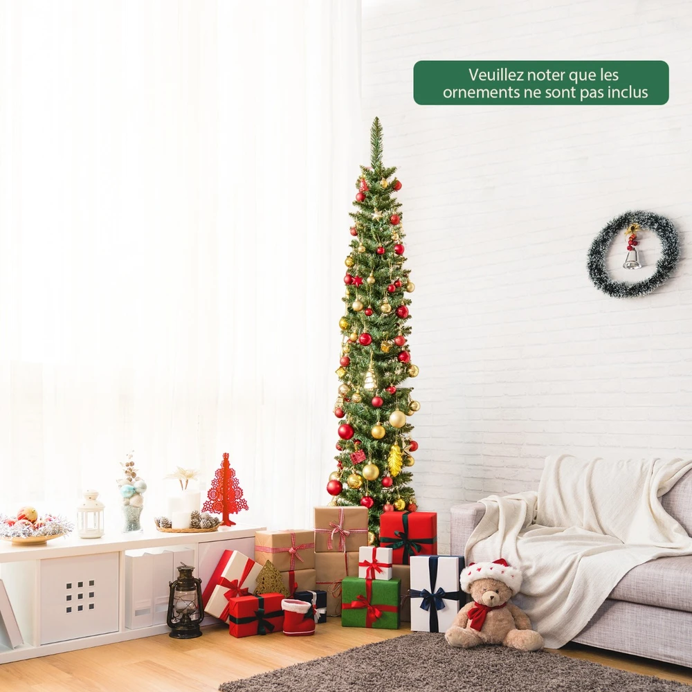 Promotion 180cm dirbtinė kalėdinė eglutė su apšvietimu, 390 šakų, 180 šiltai baltų LED, sulankstoma metalinė koja