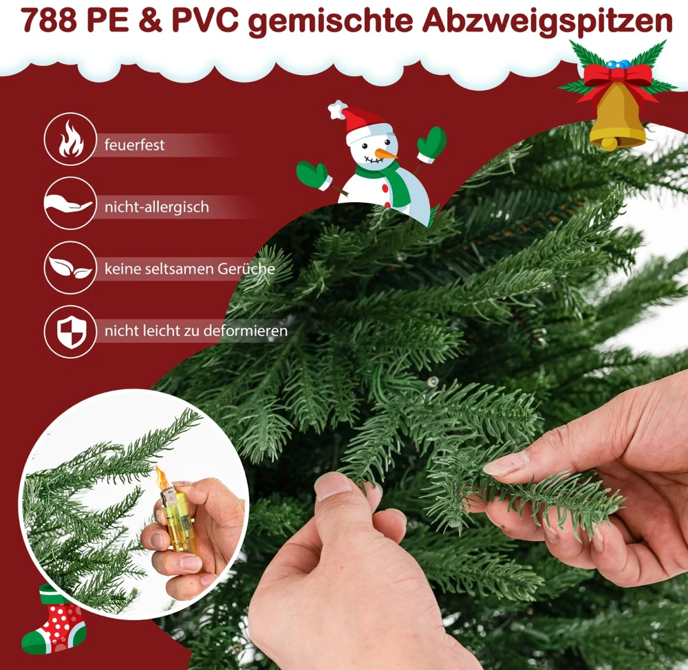 Promotion 183cm Dirbtinė Eglutė su 280 LED ir 8 Režimais