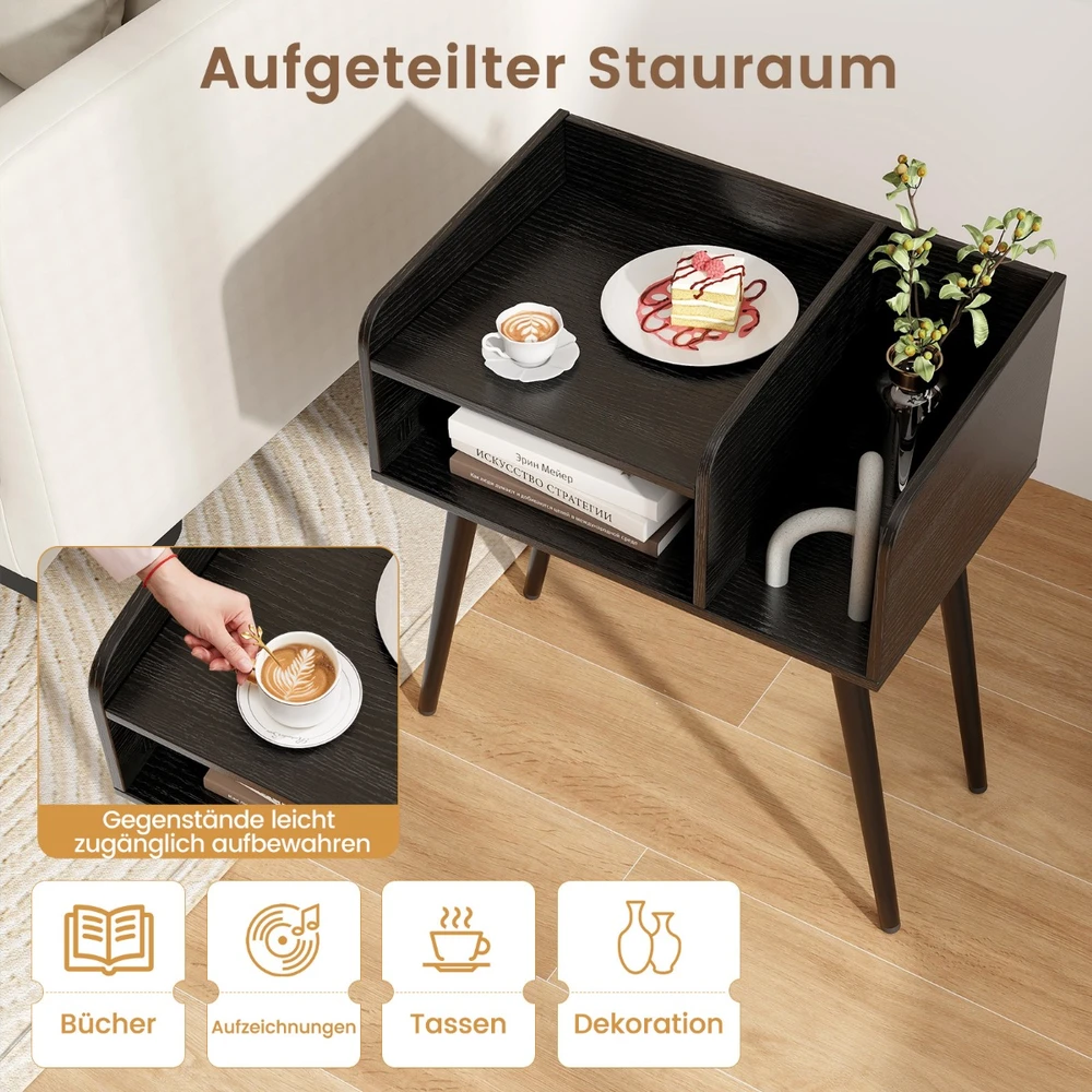 Promotion 2 aukštų naktinis staliukas Juodas 2 vnt