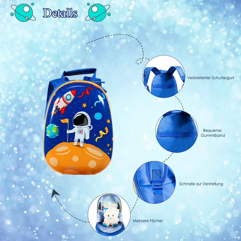 Kelioninis Promotion 2 dalių vaikiškų lagaminų rinkinys su astronautų motyvu 33x21.5x51 cm
