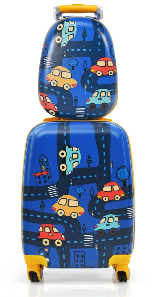 Kelioninis Promotion 2 dalių vaikiškų lagaminų rinkinys kietu korpusu tamsiai mėlynas 33x22x51 cm