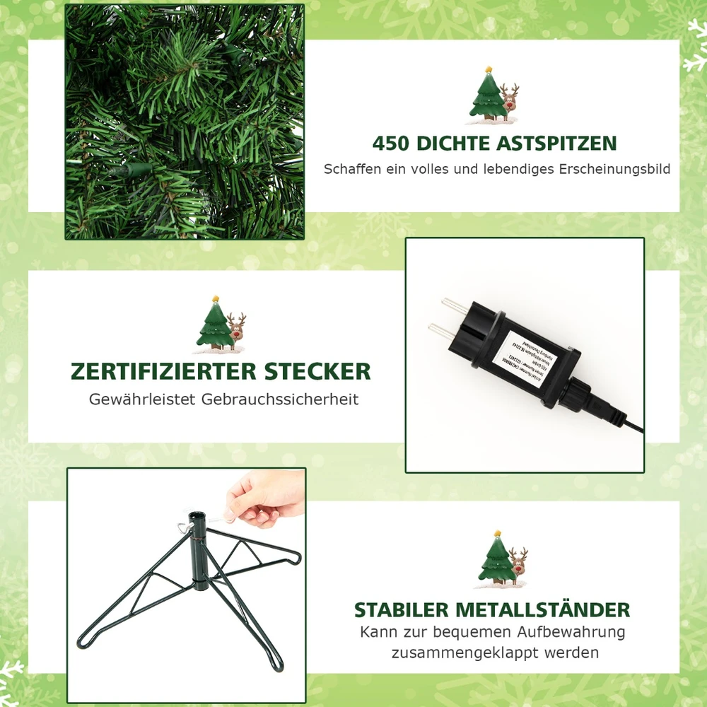 Promotion 210cm pusiau eglutė su LED žiburiais