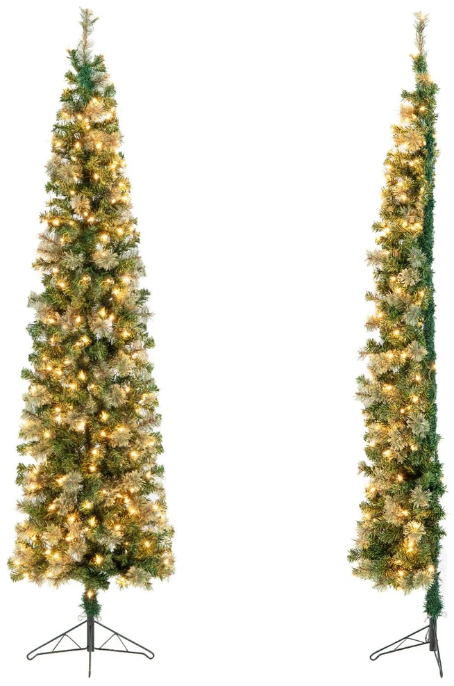 Promotion 210cm Pusiau Kalėdinė Eglutė su LED