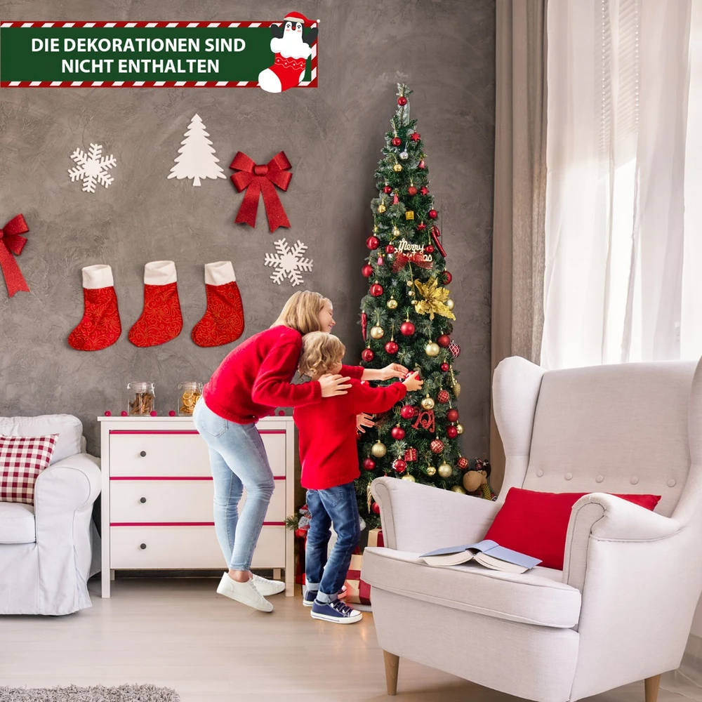 Promotion 210cm Pusiau Kalėdinė Eglutė su LED
