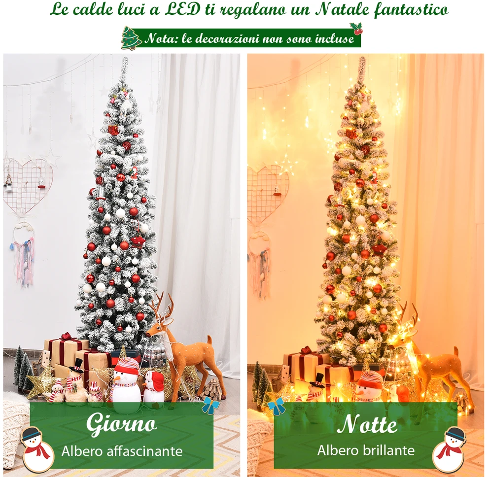 Promotion 225cm LED šviečianti snieguota eglutė
