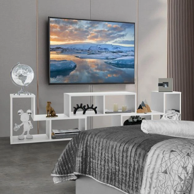 TV staliukas Promotion 3 dalių transformuojamas TV stovas iki 65" televizoriui, baltas