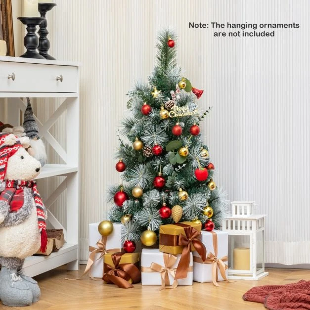 Promotion 3 ft apšviesta dirbtinė mini Kalėdų eglutė su 98 PVC šakomis ir pušies spygliukais